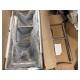 Three bay stainless steel sink