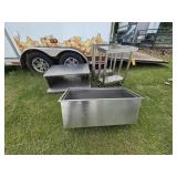 2 Rolling Stainless Carts, Sink and Table