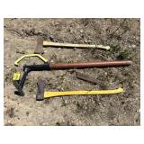 Log Roller, Axe, Wedge and Splitting Maul