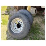 Two 385/65R22.5 Tires W/Rims