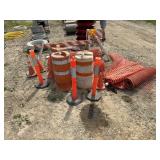Traffic Cones dividers snow fence and signs