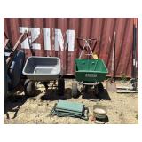 3 seeders and a garden stool