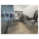 2!Metal Shelves and  2 Stainless Steel Table Tops