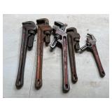 5 Ridgid Pipe Wrenches