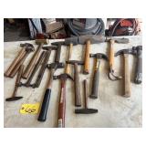 Hammers Mallets and a hatchet