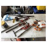 Pipe threaders and clamps