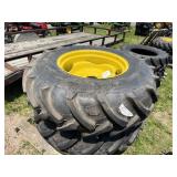 2- Agritrac 16.9-28 Tires w/ Rims