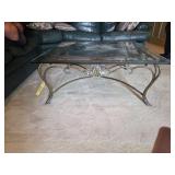 Wrought Iron Beveled Glass Top Coffee Table