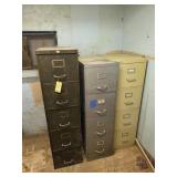 3 Metal Filing Cabinets