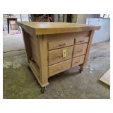 Rolling Butcher Block Top Cart