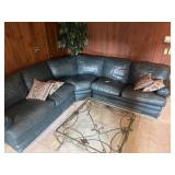Thomasville sectional Hunter green corner couch
