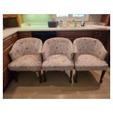 3 - Upholstered Rolling Armchairs