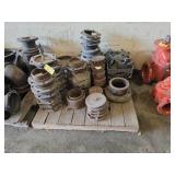 Pallet of Cast Iron Curb Box Tops & UG Plugs/Caps