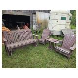Purple Adirondack Chairs and Love Seat Rocker