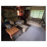 Upholstered Couch, Loveseat, Chair & Foot Stool