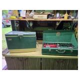 Vintage Coleman Cooler & 3 Burner Camp Stove