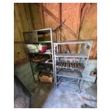 3 Metal Shelves w/ Contents