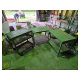2 - Steel Work Tables & Rolling Cart