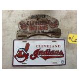 Vintage Cleveland Indians License Plate and Topper