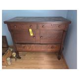 Antique Sideboard & 3 Drawer Dresser w/ Mirror