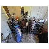Golf Clubs w/ Bags & Garage Organizers