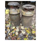 2 B.E. Reese Milk Cans