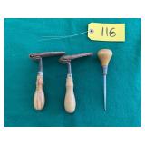 Triangular Paint Scrapers and Crescent Scratch Awl
