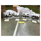 4- Thomas Kinkade Village Pieces