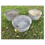 3 Metal Wash Tubs