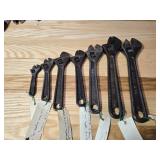 Set of WM Hjorth & Co Adjustable Wrenches