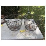 2 Metal Egg Baskets