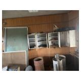 Metal cabinets, mixer, chalk boards