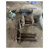 Sheet metal sheer, vises, pto pump