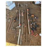 Vise, clamps, squares, misc.