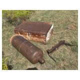 Tool box, propane tank, spikes