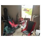 6 folding chairs, inverter table, umbrella, cot