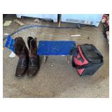 Ariat 11ee boots, stool and shoe cleaning supplies
