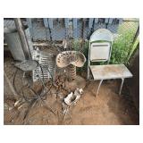 Spring seat, plant holders, fireplace wood holder