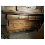 Wooden hutch, blanket rack, book shelves,