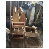 Leather working tools, wood tool boxes