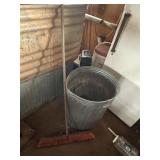 Trash can, broom dustpan