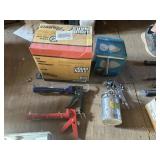 Liquid nails, caulking guns, paint gun, strainers