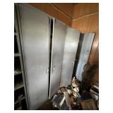2 metal cabinets and contents