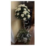 Artificial Rose Flower Tree w/ Vase