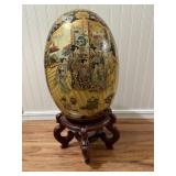 Vintage Satsuma Ceramic Egg on Stand