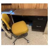 Desk, 2-Drawer File Cabinet, Office Chair
