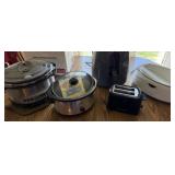 Pressure Cooker, 2 Crock Pots, Toaster,