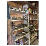 Wooden Shelf & Contents