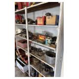 Wooden Shelf & Contents