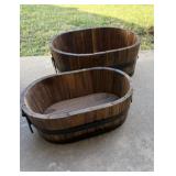 4 Decorative Wooden Barrels (Various Sizes)